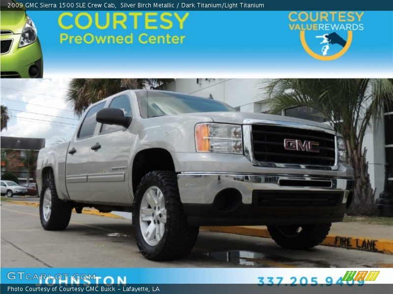 Silver Birch Metallic / Dark Titanium/Light Titanium 2009 GMC Sierra 1500 SLE Crew Cab