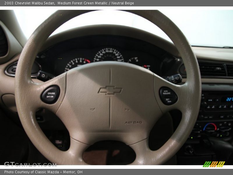 Medium Forest Green Metallic / Neutral Beige 2003 Chevrolet Malibu Sedan