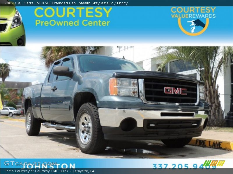 Stealth Gray Metallic / Ebony 2009 GMC Sierra 1500 SLE Extended Cab