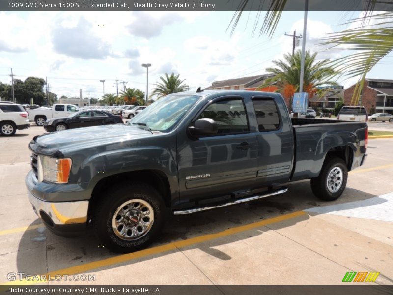 Stealth Gray Metallic / Ebony 2009 GMC Sierra 1500 SLE Extended Cab