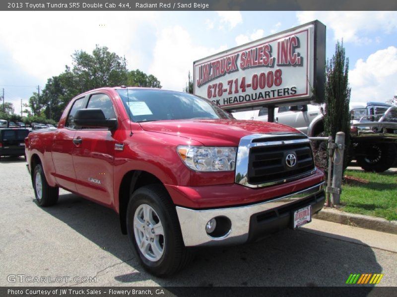 Radiant Red / Sand Beige 2013 Toyota Tundra SR5 Double Cab 4x4