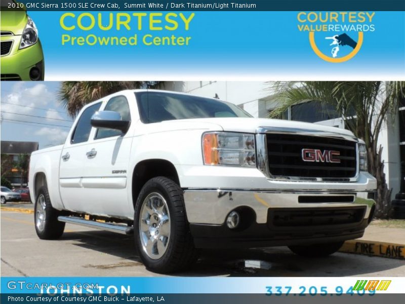Summit White / Dark Titanium/Light Titanium 2010 GMC Sierra 1500 SLE Crew Cab