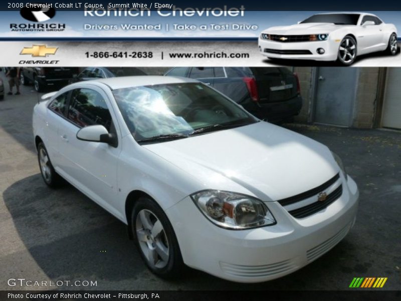 Summit White / Ebony 2008 Chevrolet Cobalt LT Coupe