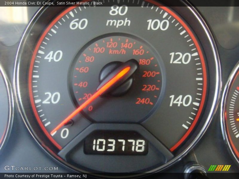 Satin Silver Metallic / Black 2004 Honda Civic EX Coupe