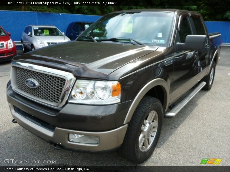 Dark Stone Metallic / Black 2005 Ford F150 Lariat SuperCrew 4x4