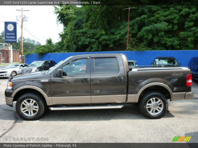 Dark Stone Metallic / Black 2005 Ford F150 Lariat SuperCrew 4x4