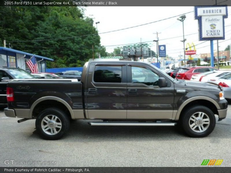 Dark Stone Metallic / Black 2005 Ford F150 Lariat SuperCrew 4x4