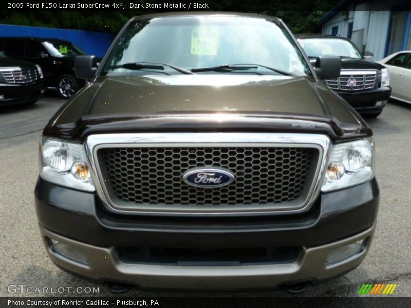 Dark Stone Metallic / Black 2005 Ford F150 Lariat SuperCrew 4x4