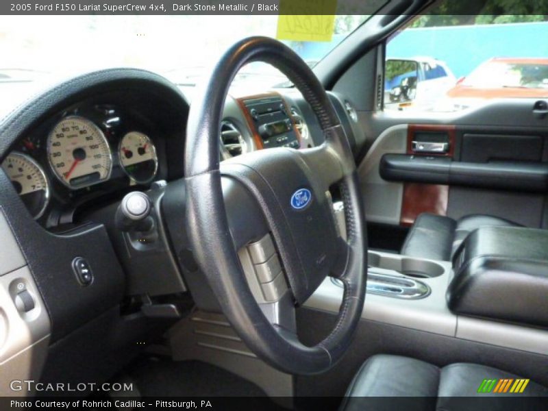 Dark Stone Metallic / Black 2005 Ford F150 Lariat SuperCrew 4x4