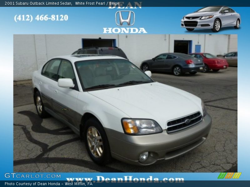 White Frost Pearl / Beige 2001 Subaru Outback Limited Sedan