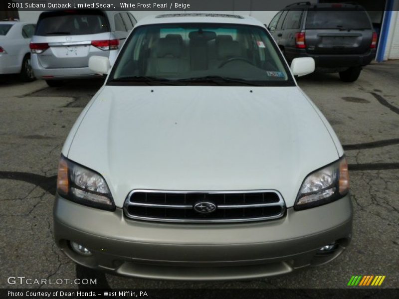 White Frost Pearl / Beige 2001 Subaru Outback Limited Sedan