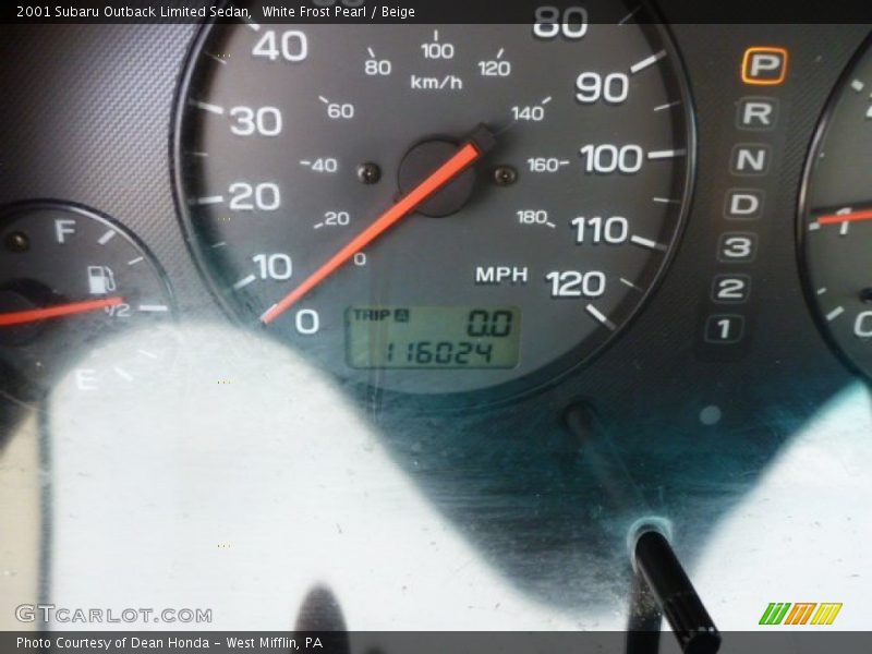 White Frost Pearl / Beige 2001 Subaru Outback Limited Sedan