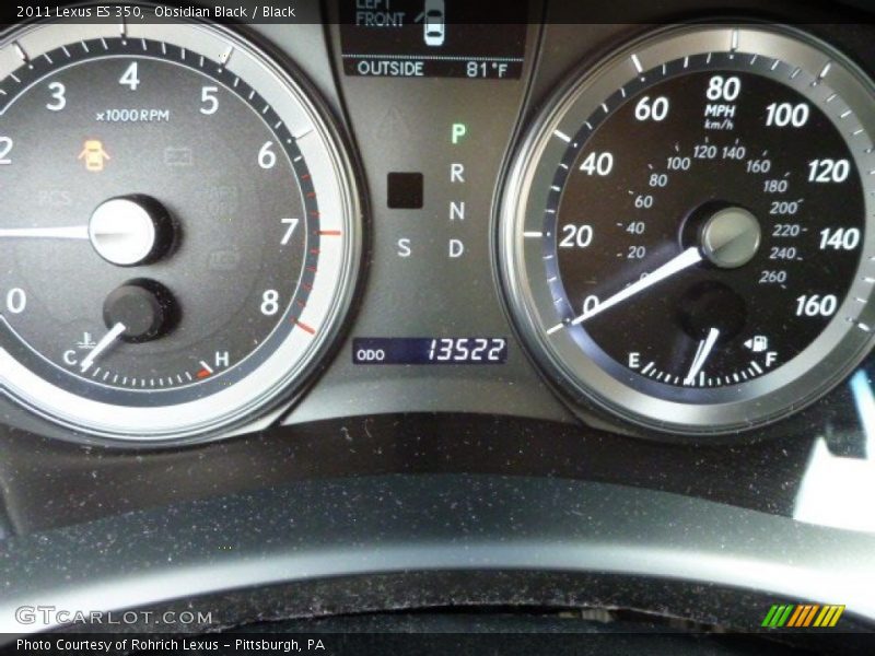 Obsidian Black / Black 2011 Lexus ES 350