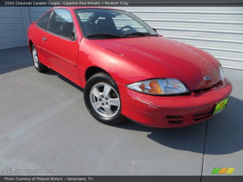 Cayenne Red Metallic / Medium Gray 2000 Chevrolet Cavalier Coupe