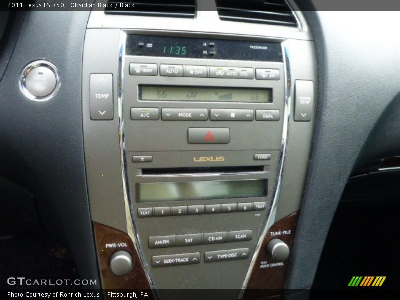 Obsidian Black / Black 2011 Lexus ES 350