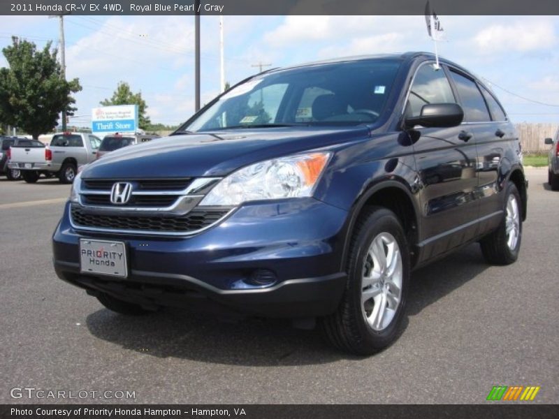 Royal Blue Pearl / Gray 2011 Honda CR-V EX 4WD