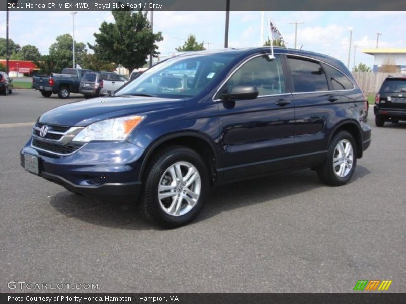 Royal Blue Pearl / Gray 2011 Honda CR-V EX 4WD