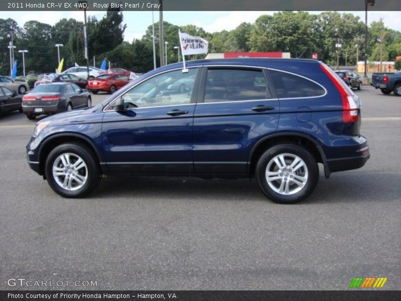 Royal Blue Pearl / Gray 2011 Honda CR-V EX 4WD