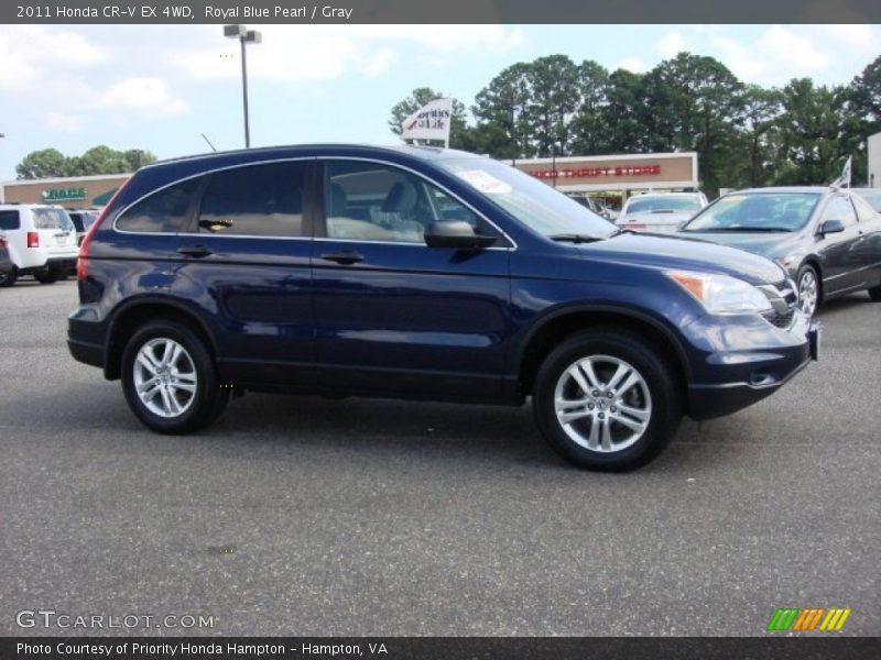 Royal Blue Pearl / Gray 2011 Honda CR-V EX 4WD