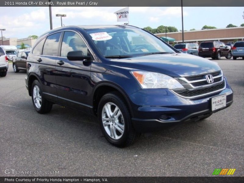 Royal Blue Pearl / Gray 2011 Honda CR-V EX 4WD