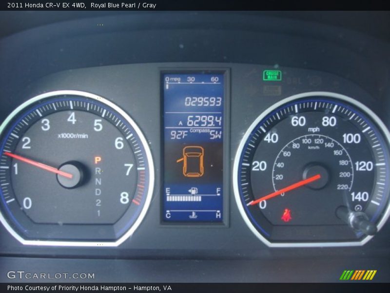 Royal Blue Pearl / Gray 2011 Honda CR-V EX 4WD