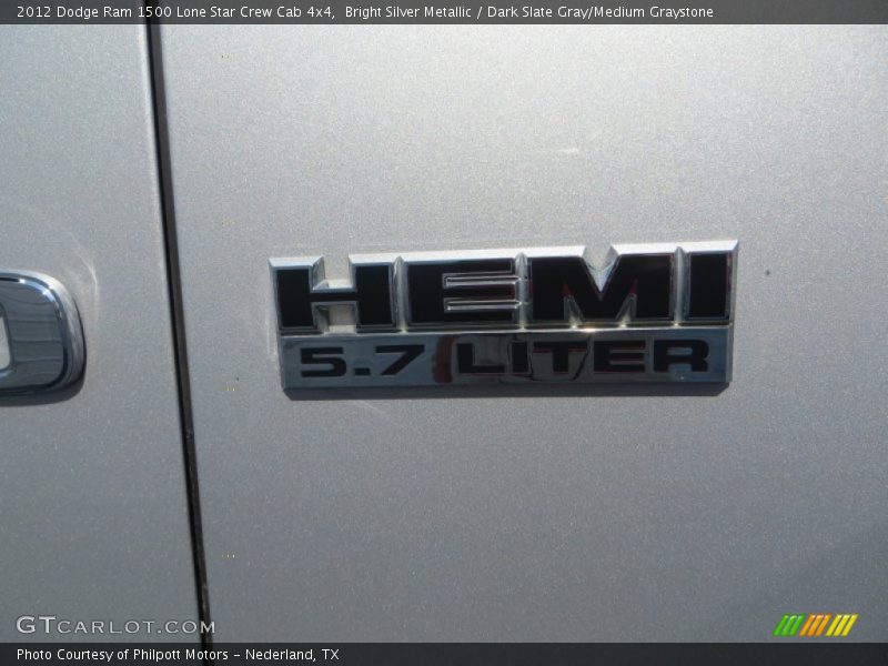 Bright Silver Metallic / Dark Slate Gray/Medium Graystone 2012 Dodge Ram 1500 Lone Star Crew Cab 4x4