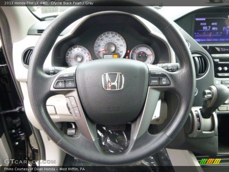 Crystal Black Pearl / Gray 2013 Honda Pilot LX 4WD