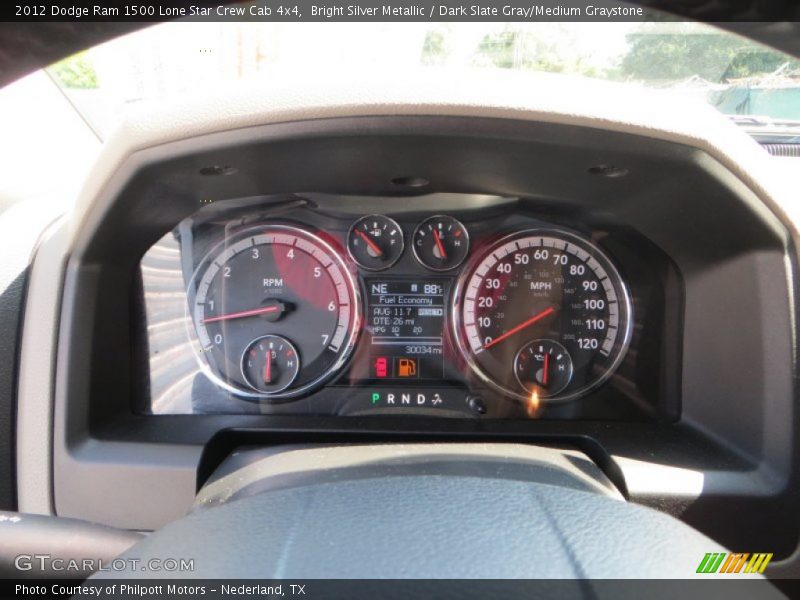 Bright Silver Metallic / Dark Slate Gray/Medium Graystone 2012 Dodge Ram 1500 Lone Star Crew Cab 4x4
