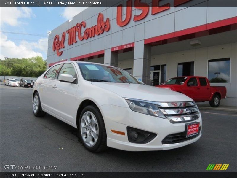 White Suede / Medium Light Stone 2011 Ford Fusion SE