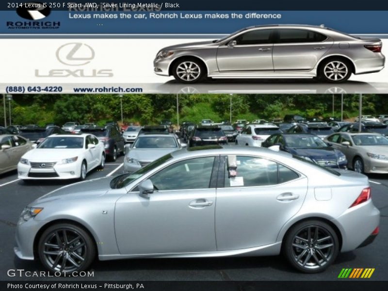 Silver Lining Metallic / Black 2014 Lexus IS 250 F Sport AWD
