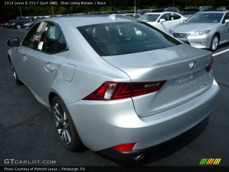 Silver Lining Metallic / Black 2014 Lexus IS 250 F Sport AWD