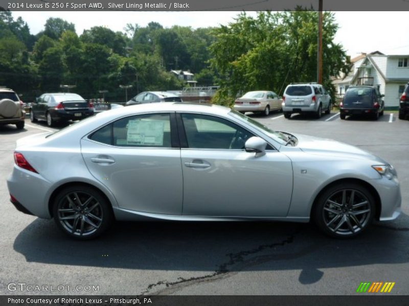 Silver Lining Metallic / Black 2014 Lexus IS 250 F Sport AWD