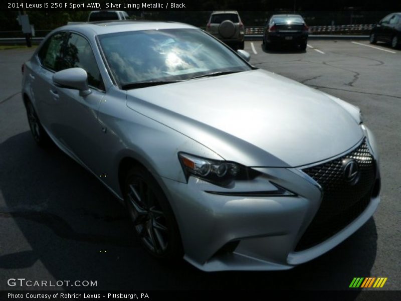 Silver Lining Metallic / Black 2014 Lexus IS 250 F Sport AWD