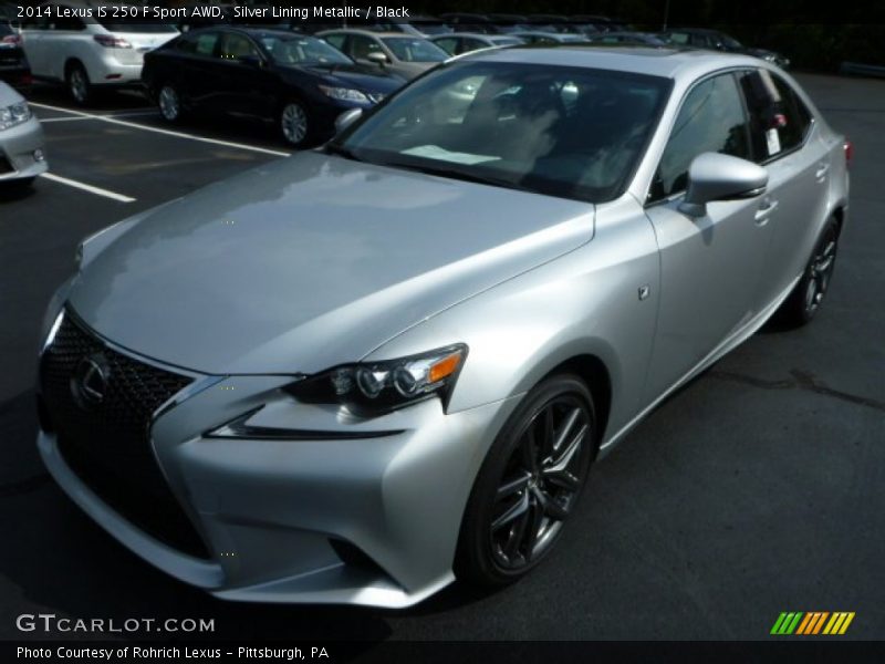 Silver Lining Metallic / Black 2014 Lexus IS 250 F Sport AWD