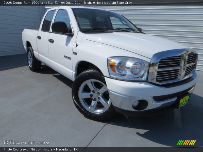 Bright White / Medium Slate Gray 2008 Dodge Ram 1500 Lone Star Edition Quad Cab