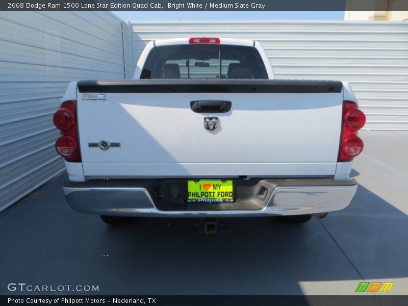Bright White / Medium Slate Gray 2008 Dodge Ram 1500 Lone Star Edition Quad Cab