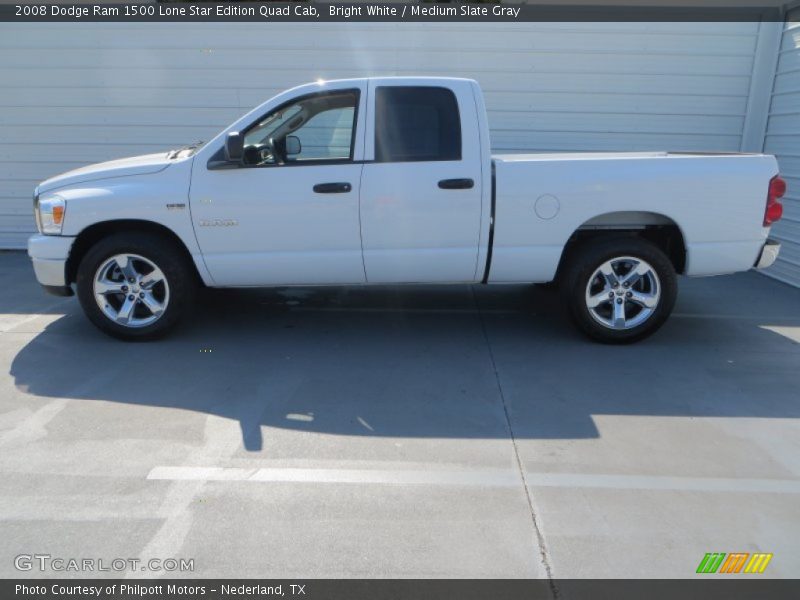 Bright White / Medium Slate Gray 2008 Dodge Ram 1500 Lone Star Edition Quad Cab