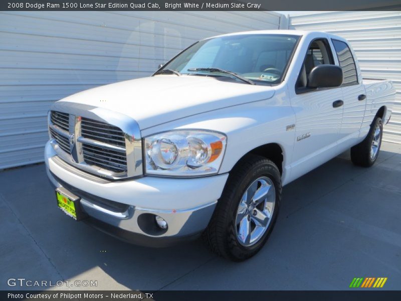 Bright White / Medium Slate Gray 2008 Dodge Ram 1500 Lone Star Edition Quad Cab