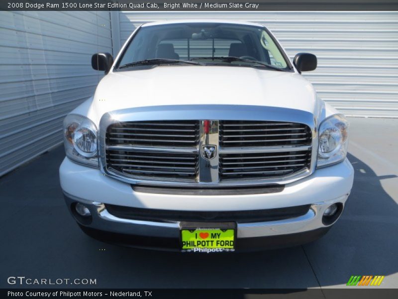 Bright White / Medium Slate Gray 2008 Dodge Ram 1500 Lone Star Edition Quad Cab