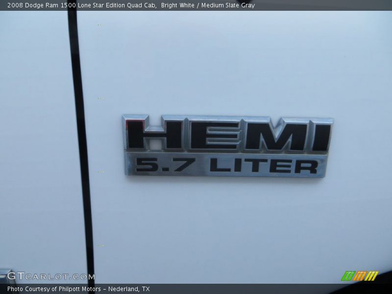 Bright White / Medium Slate Gray 2008 Dodge Ram 1500 Lone Star Edition Quad Cab