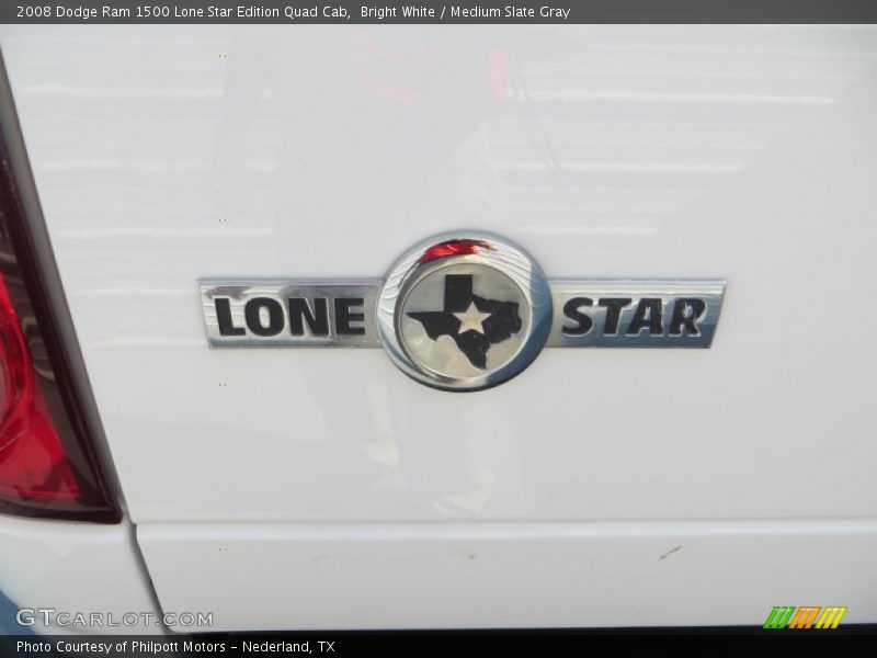 Bright White / Medium Slate Gray 2008 Dodge Ram 1500 Lone Star Edition Quad Cab