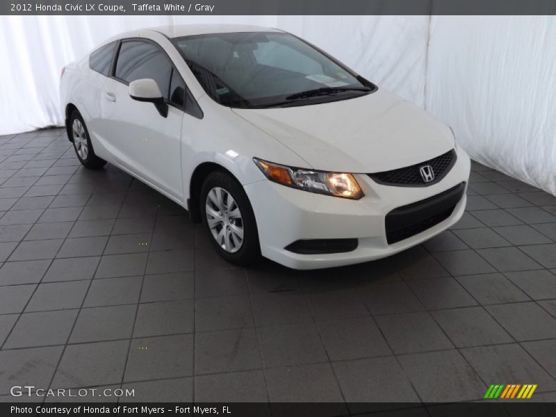 Taffeta White / Gray 2012 Honda Civic LX Coupe