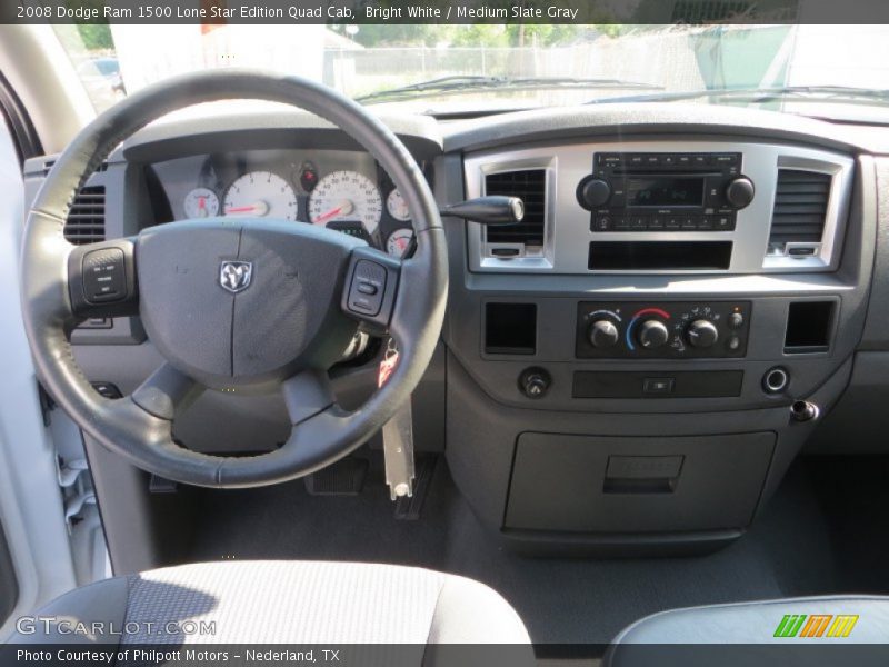Bright White / Medium Slate Gray 2008 Dodge Ram 1500 Lone Star Edition Quad Cab