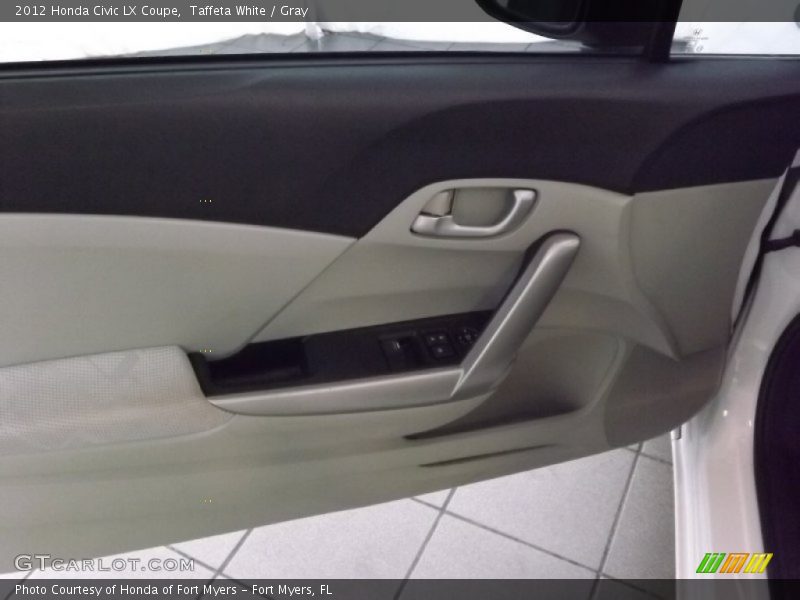 Taffeta White / Gray 2012 Honda Civic LX Coupe
