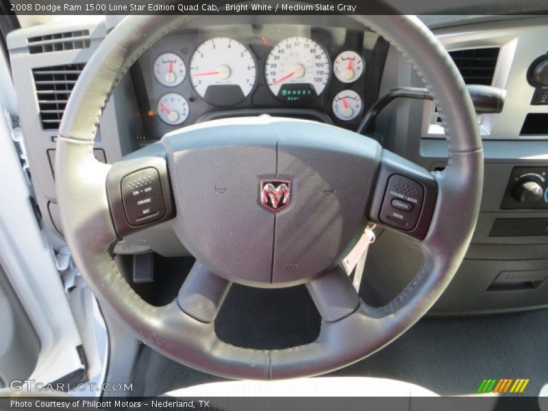 Bright White / Medium Slate Gray 2008 Dodge Ram 1500 Lone Star Edition Quad Cab