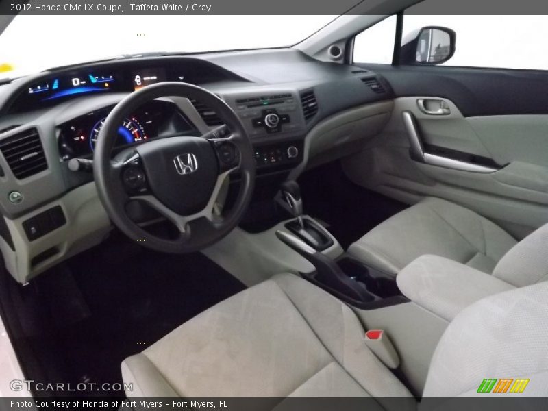 Taffeta White / Gray 2012 Honda Civic LX Coupe
