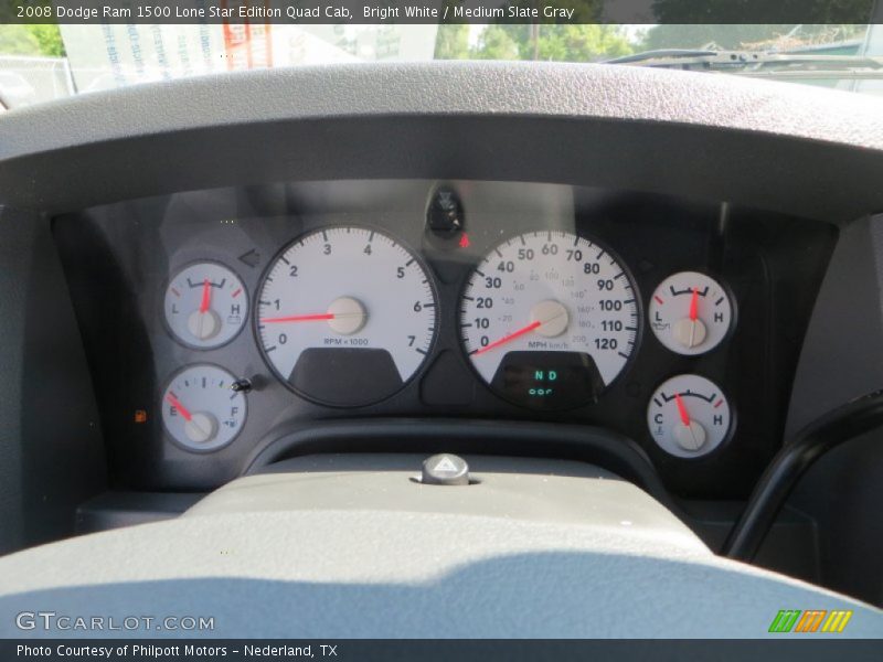 Bright White / Medium Slate Gray 2008 Dodge Ram 1500 Lone Star Edition Quad Cab