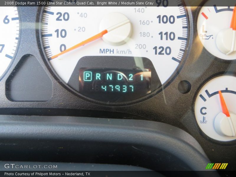 Bright White / Medium Slate Gray 2008 Dodge Ram 1500 Lone Star Edition Quad Cab