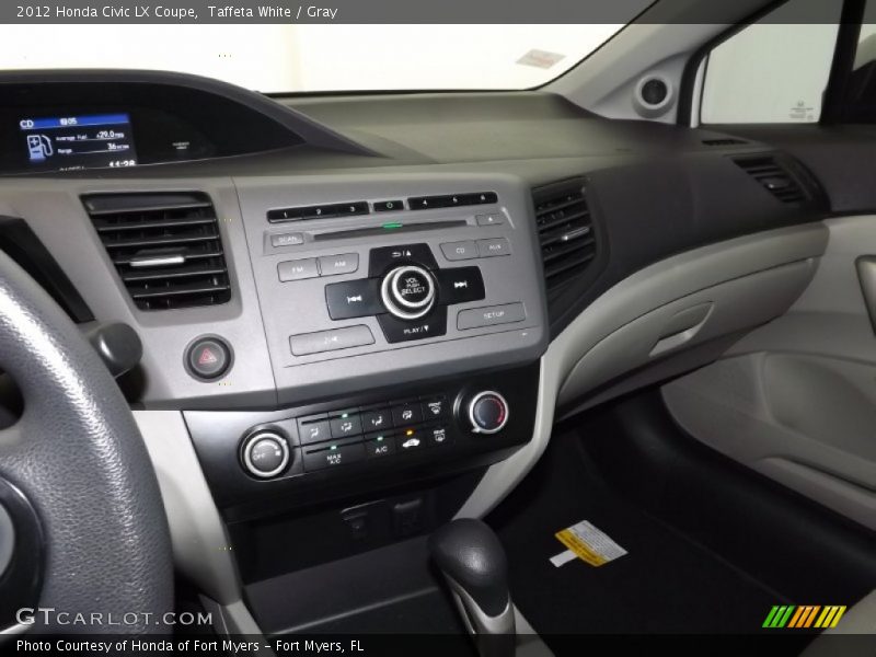 Taffeta White / Gray 2012 Honda Civic LX Coupe