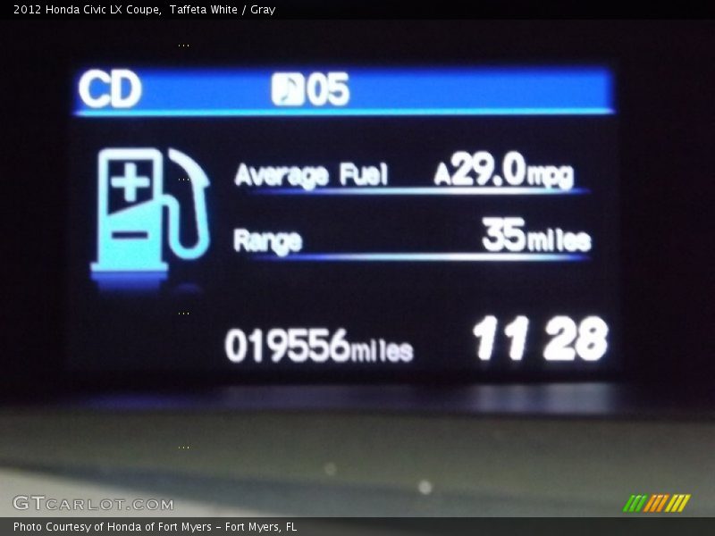 Taffeta White / Gray 2012 Honda Civic LX Coupe